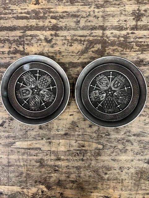 JENNY FINDS Tabletop French Silver Coat of Arms Wine Coaster set