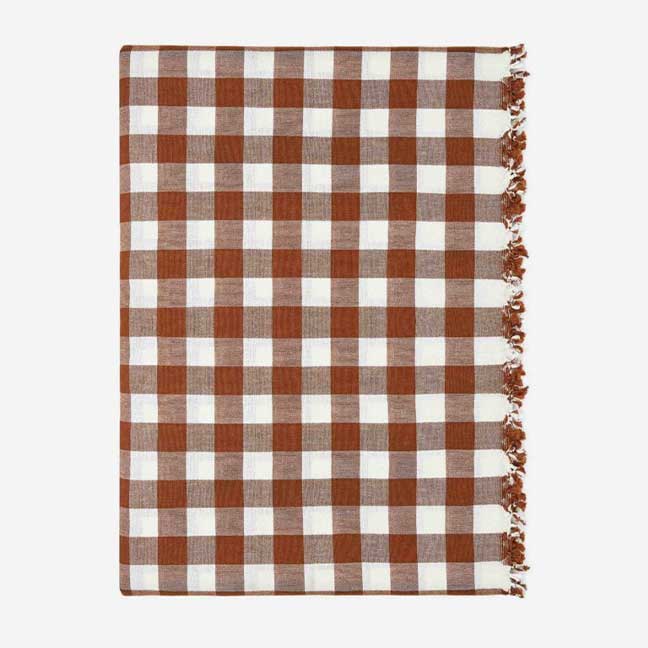 Heather Taylor Home Tablecloths Nutmeg Gingham Nutmeg Tablecloth