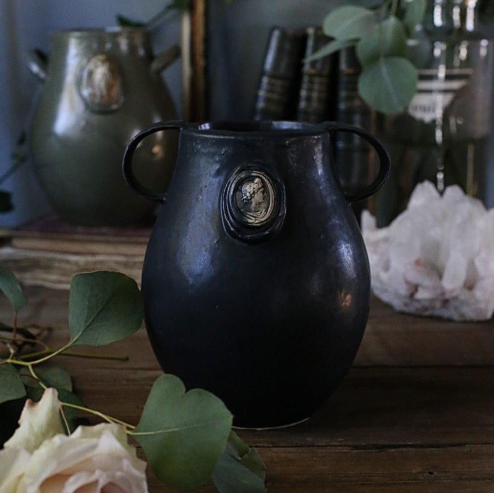 JEANETTE MORROW Vases Soot The "Mallory" Vase With Handles