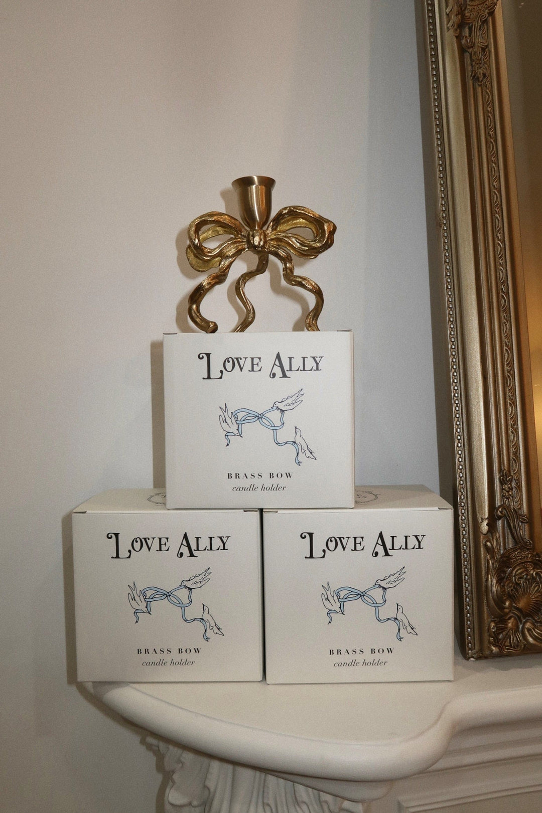 Love Ally Candle Holder Brass Bow Candle Holder