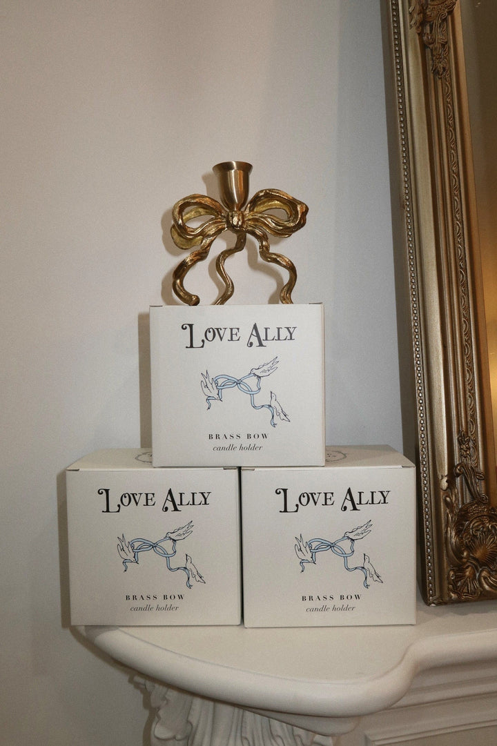 Love Ally Candle Holder Brass Bow Candle Holder