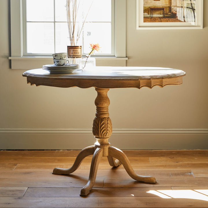 Chelsea Textiles Furniture - Table Soft Grey THE HUNTRESS Constance Pedestal Table