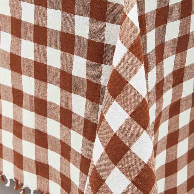 Heather Taylor Home Tablecloths Nutmeg Gingham Nutmeg Tablecloth