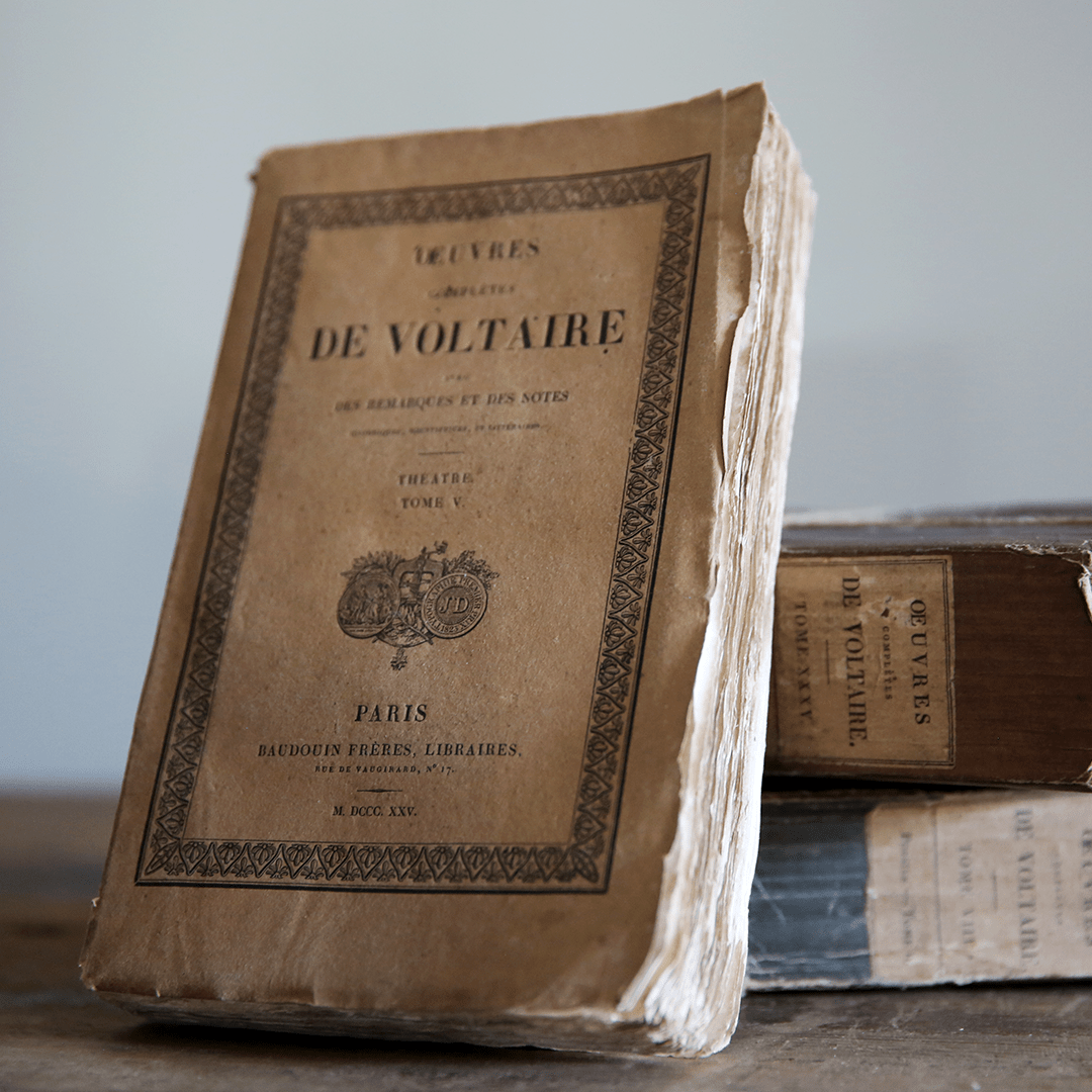 Heirloom Books 1lb 4.5oz Antique French Paper Books - de Voltaire