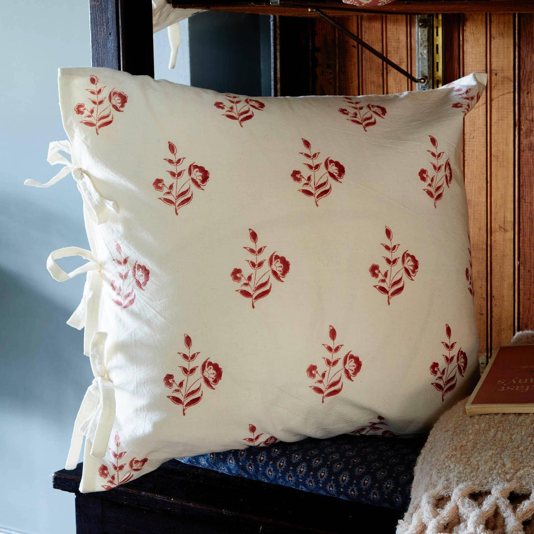 Les Indiennes Home Goods - Pillow Gabrielle Madder Red Deco Pillow Cover