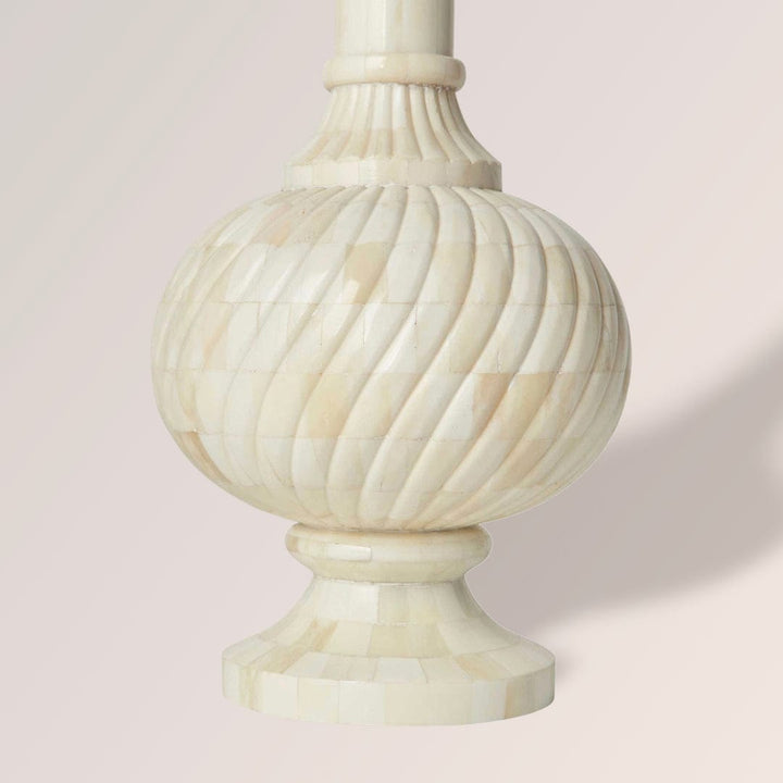 Penny Morrison Lighting - Lamp Cream / 7lbs Savitri Mata Swirl Bone Inlay Lamp