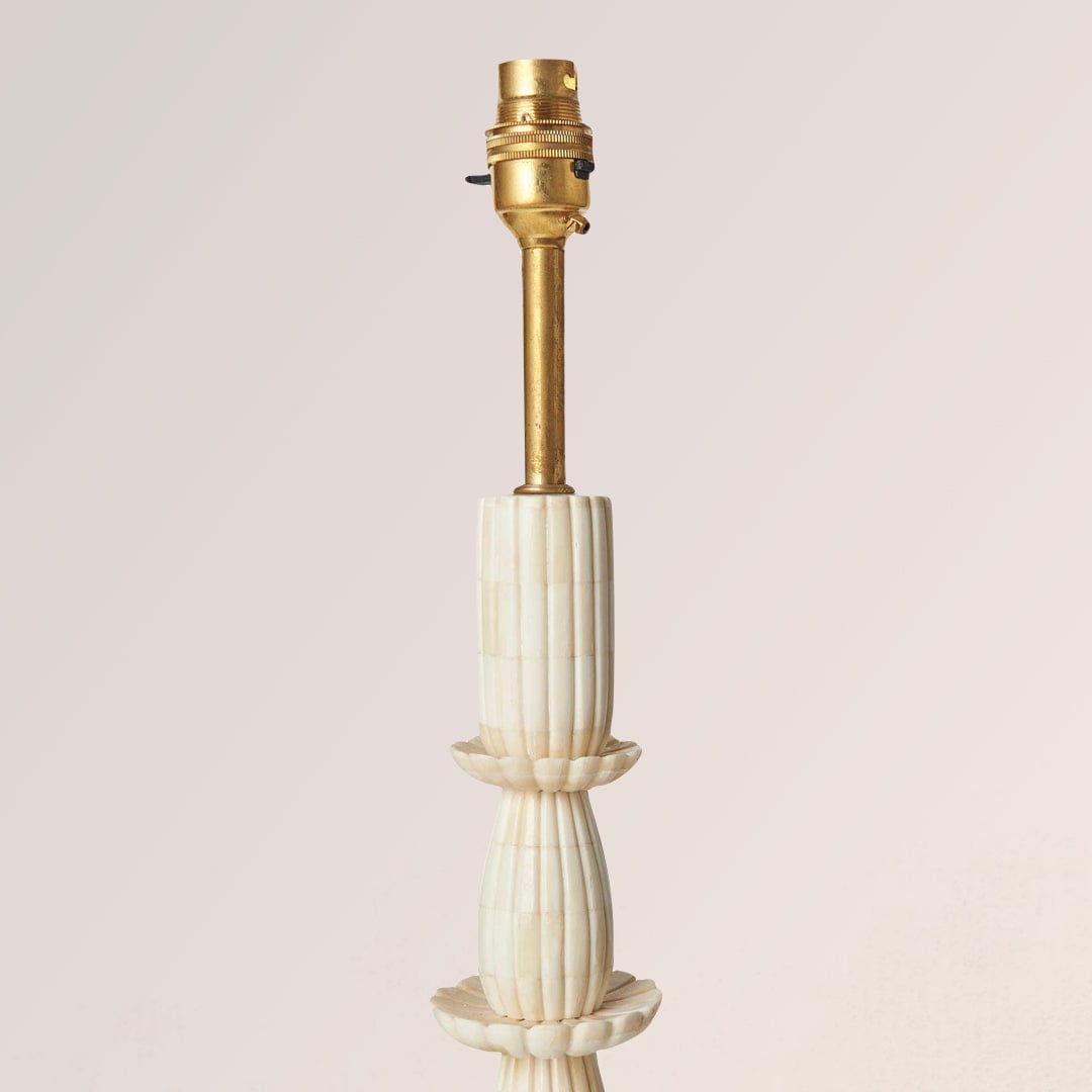Penny Morrison Lighting - Lamp Soft White / 4lbs Karni Mata Bone Inlay Lamp