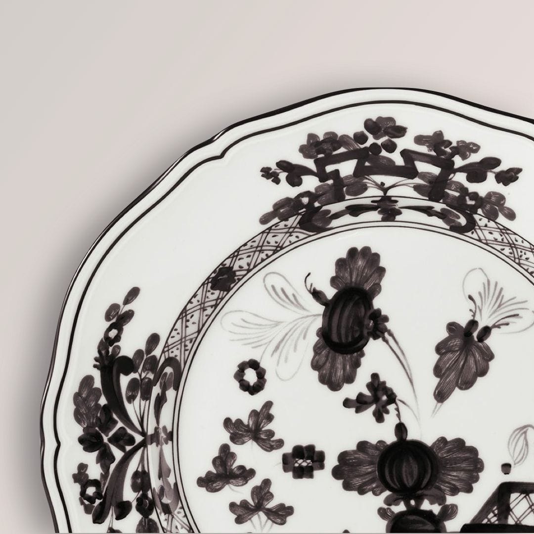 Richard Ginori Plates girasoli set x 6 Home Porcelain White Black