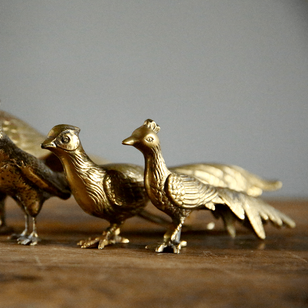 THE HUNTRESS Decor Brass Large Vintage Brass Pheasant