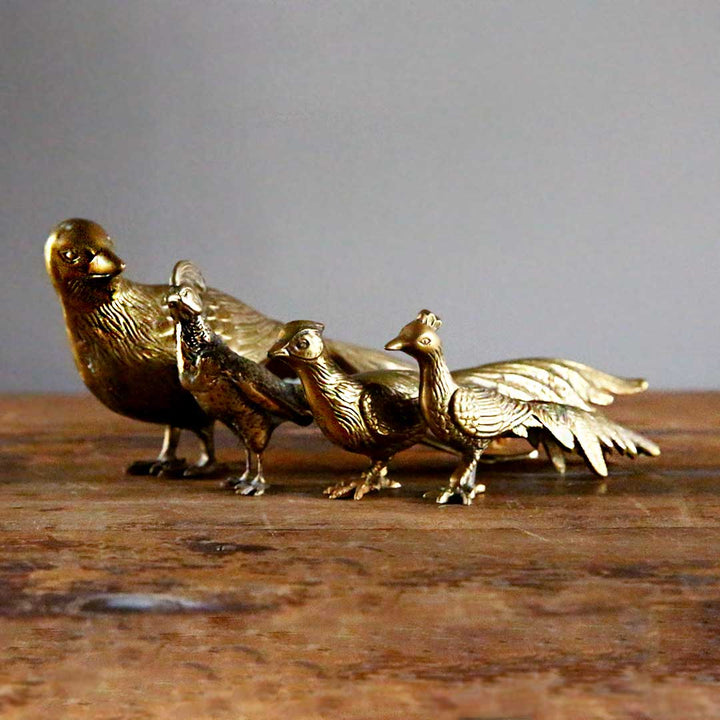 THE HUNTRESS Decor Vintage Brass Pheasant