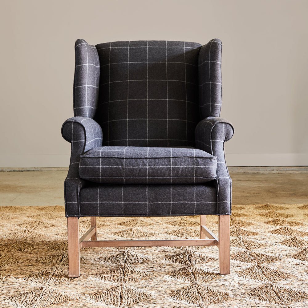 The Huntress home collection Charcoal Windowpane Apollo Chair