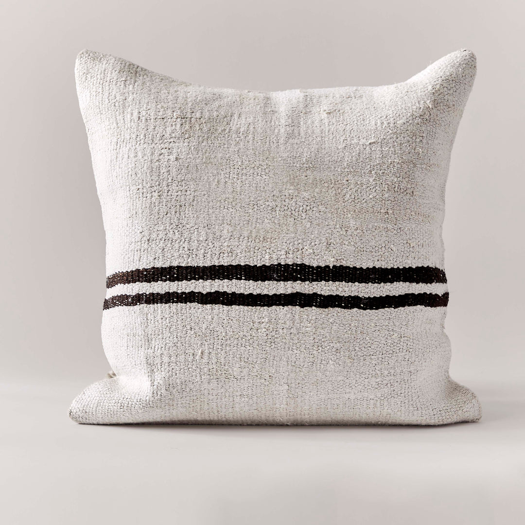 Woven Striped Square Throw Pillow Black/Ivory - Threshold™