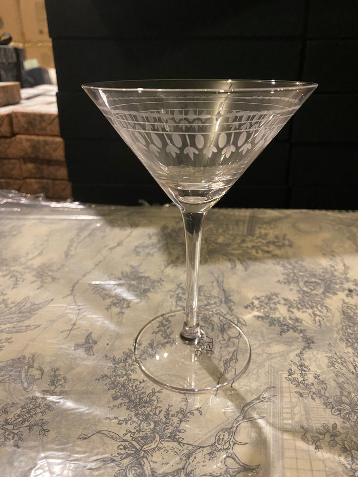 The Vintage List Stemware Etched Martini Glass